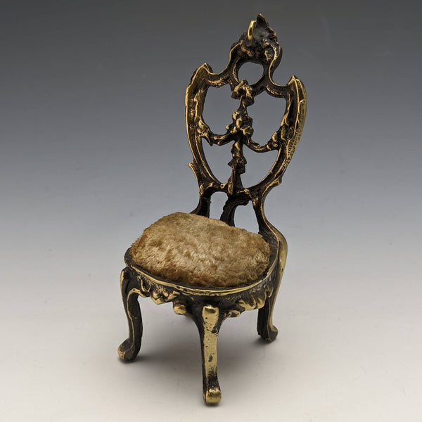 1920 年代黃銅椅懷錶架棕色座椅